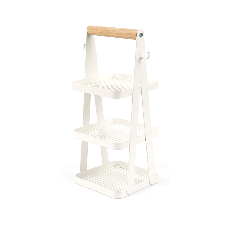 taşınabilir depolama sepeti 3 katmanlı ahşap saplı