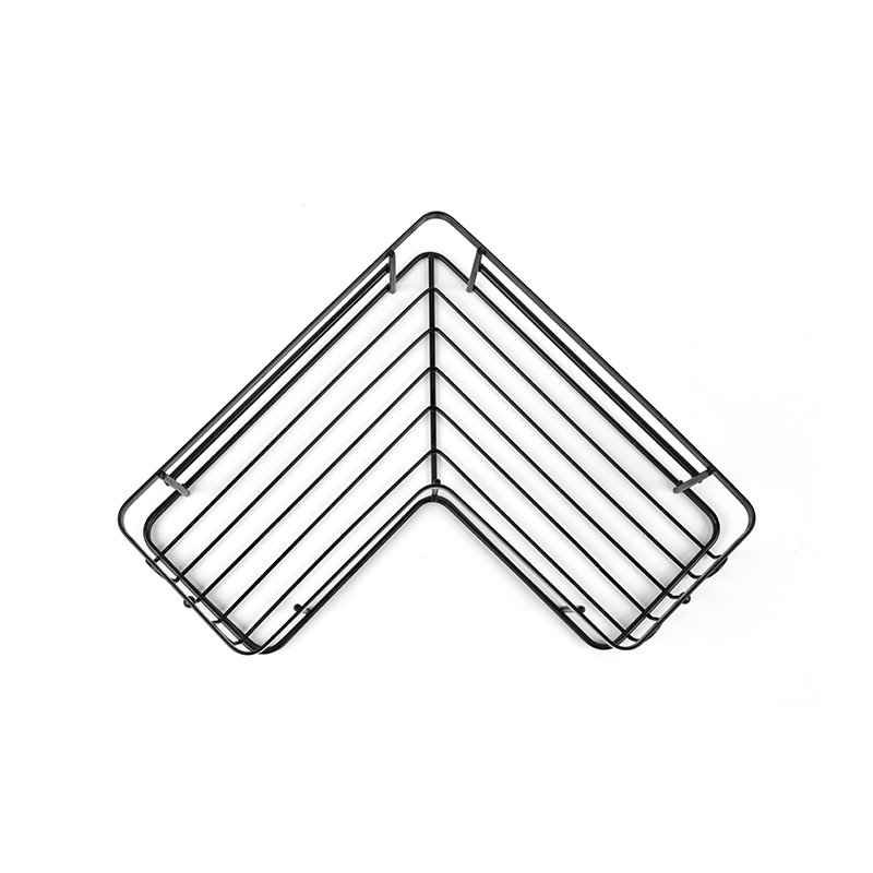 Siyah Köşe Duş Caddy Duvara Monte Paslanmaz Çelik