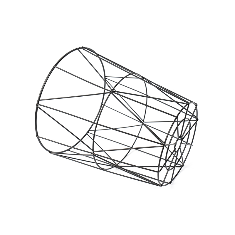 Ofis ve Yatak Odası için Siyah Yuvarlak Hasır Çöp Kovası