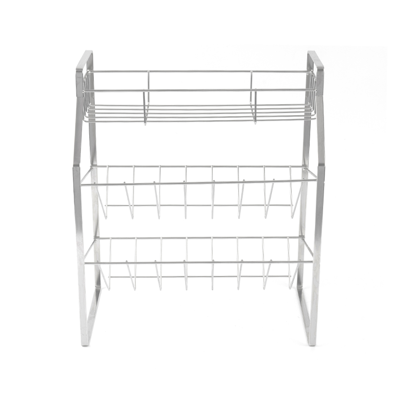 Mutfak için Duvara Montajlı 3 Katlı Siyah Baharatlık