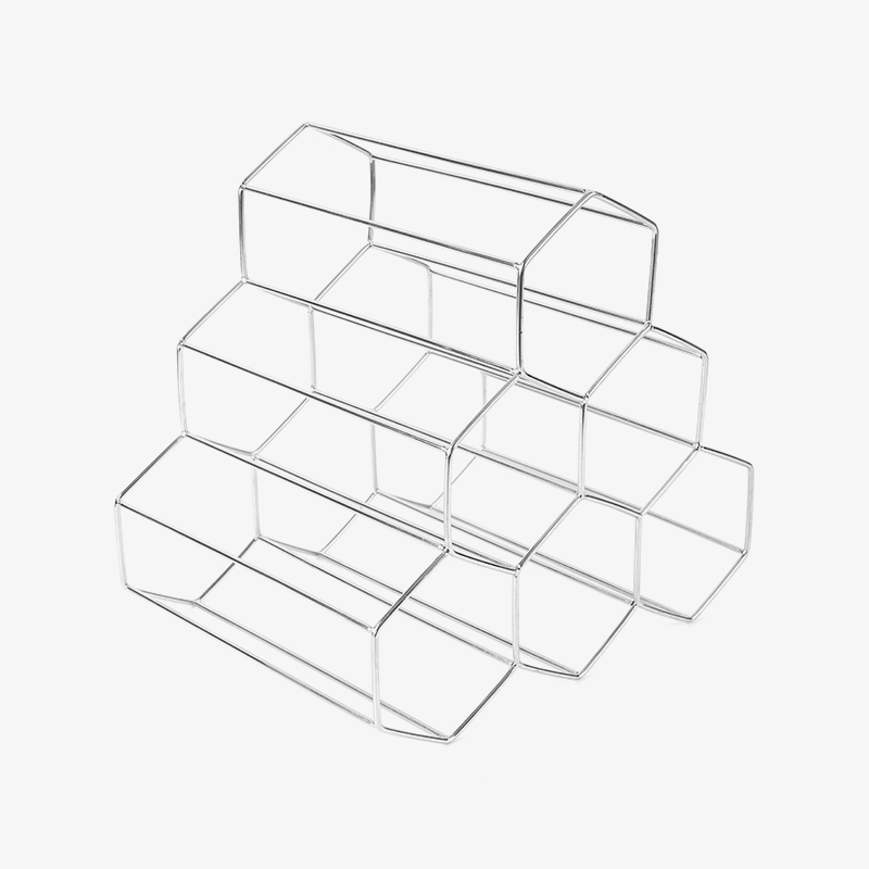 Tezgah için 3 Katlı Bağımsız Şarap Şişesi Rafı